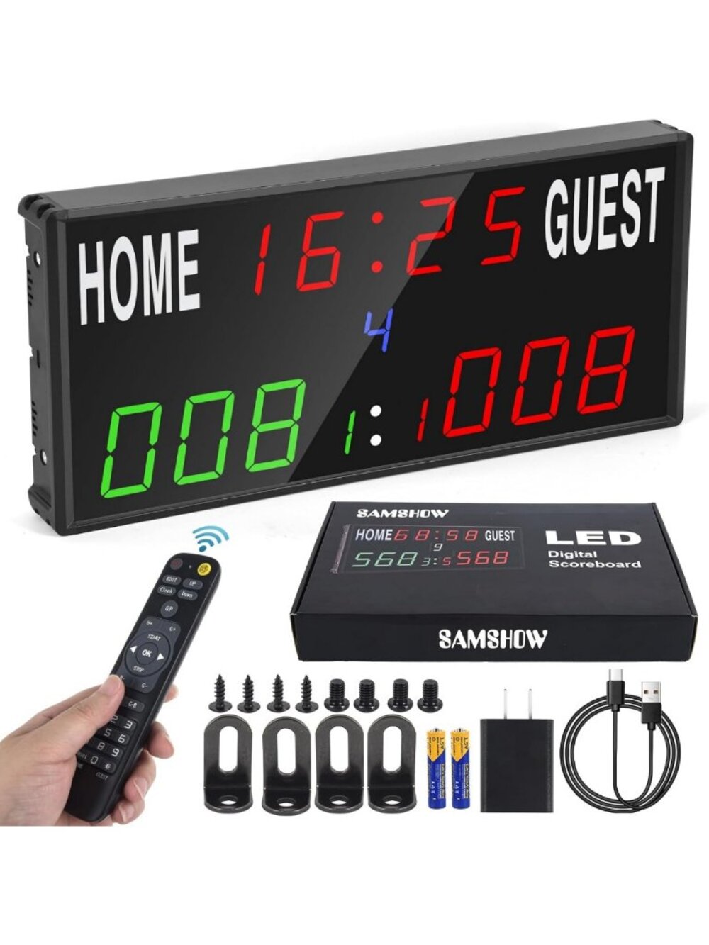 Portable LED Electronic Scoreboard with Remote Control - Ideal for Sports